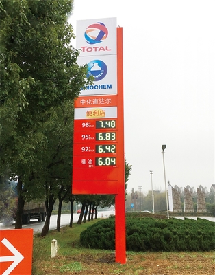IP65 Waterproof LED Display Board Gas Station LED Pylon Sign