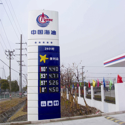 Manual Price Adjustment, Reflective And Transparent Fuel Price Display Panel Of Gas Station
