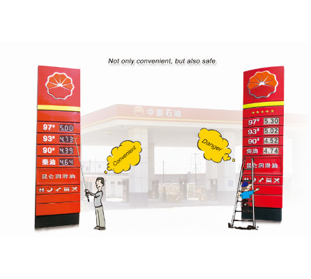 White Word Aluminous Board Fuel Price Flip Signs Digital Price Signs For Gas Station